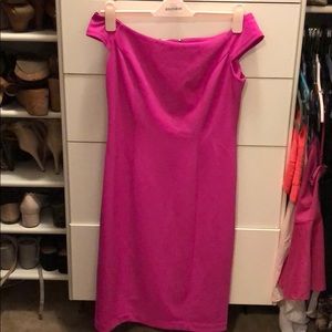 Hot Pink off the shoulder Vince Camuto dress